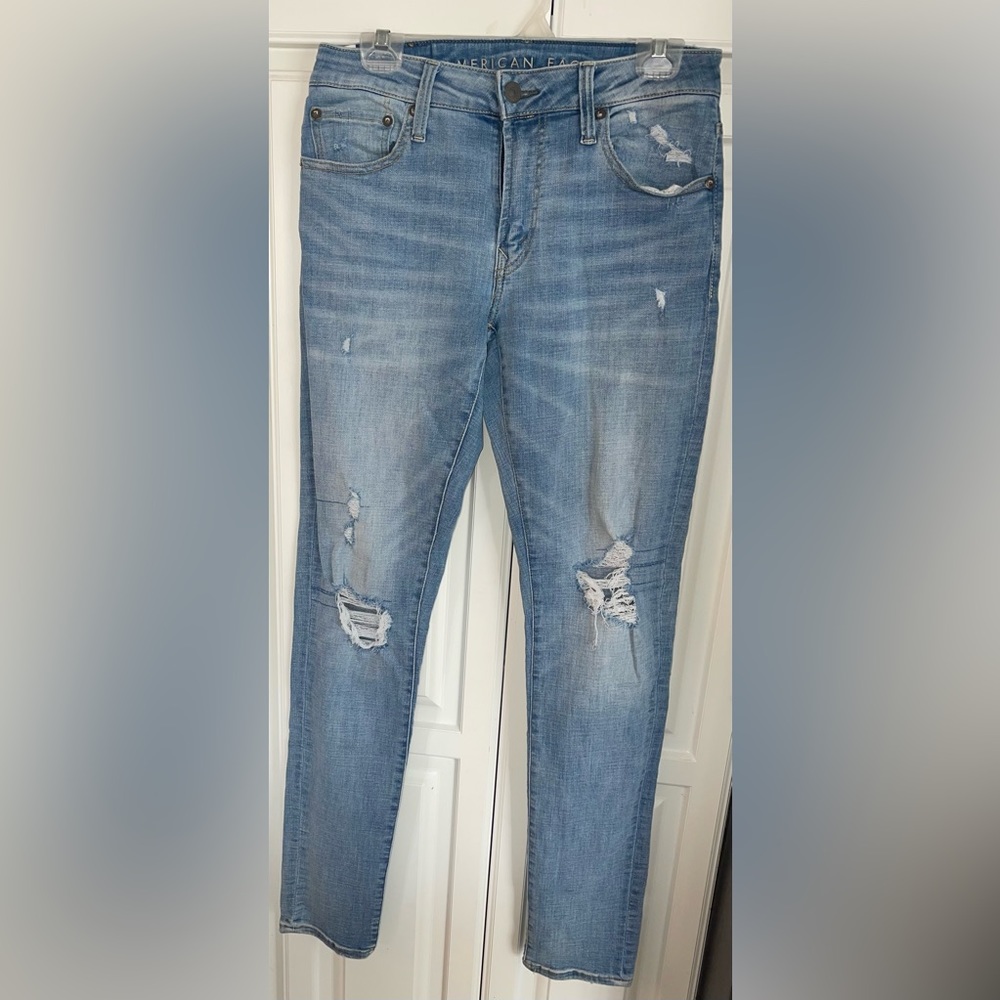 American Eagle Next Level Flex Slim‎ Taper Distressed Mens Jeans 30x34